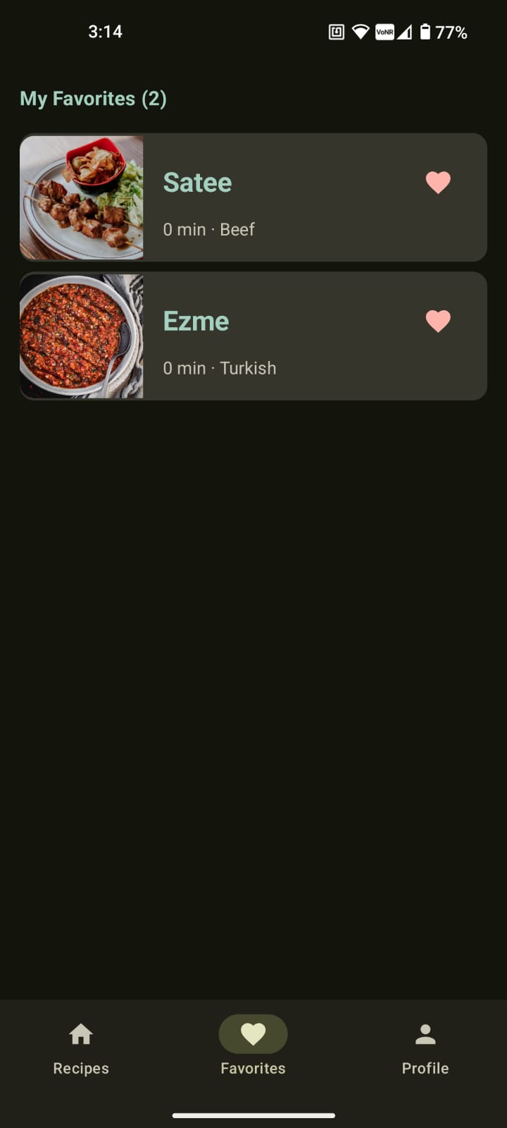 Recipe Vault Detail Screen Screenshot